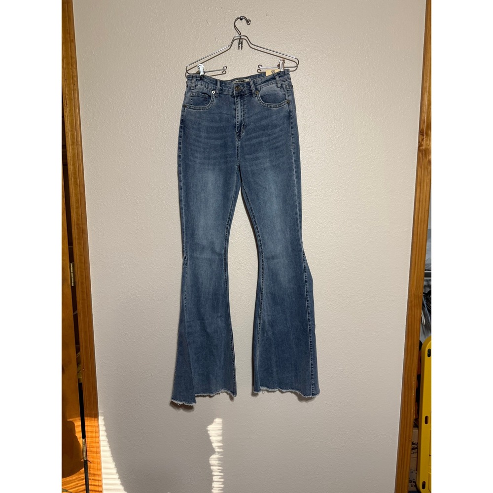Rock‎ & Roll Denim Womens High Rise Bell Bottom Jeans Blue WHB3526 29x34 NWT
